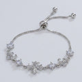 Cross Charm Bracelet With Rhinestones - Silver Bracelet – jewelry (view 1)