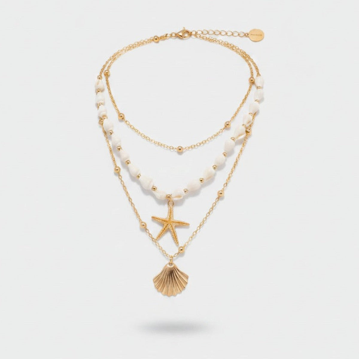 Beaded Ocean Charm Layered Necklace - Type 2