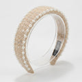 Pearl Embellished Padded Headband - Beige
