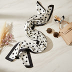 Polka Dot Bow Hair Clip Scarf Black & White Polka Dot