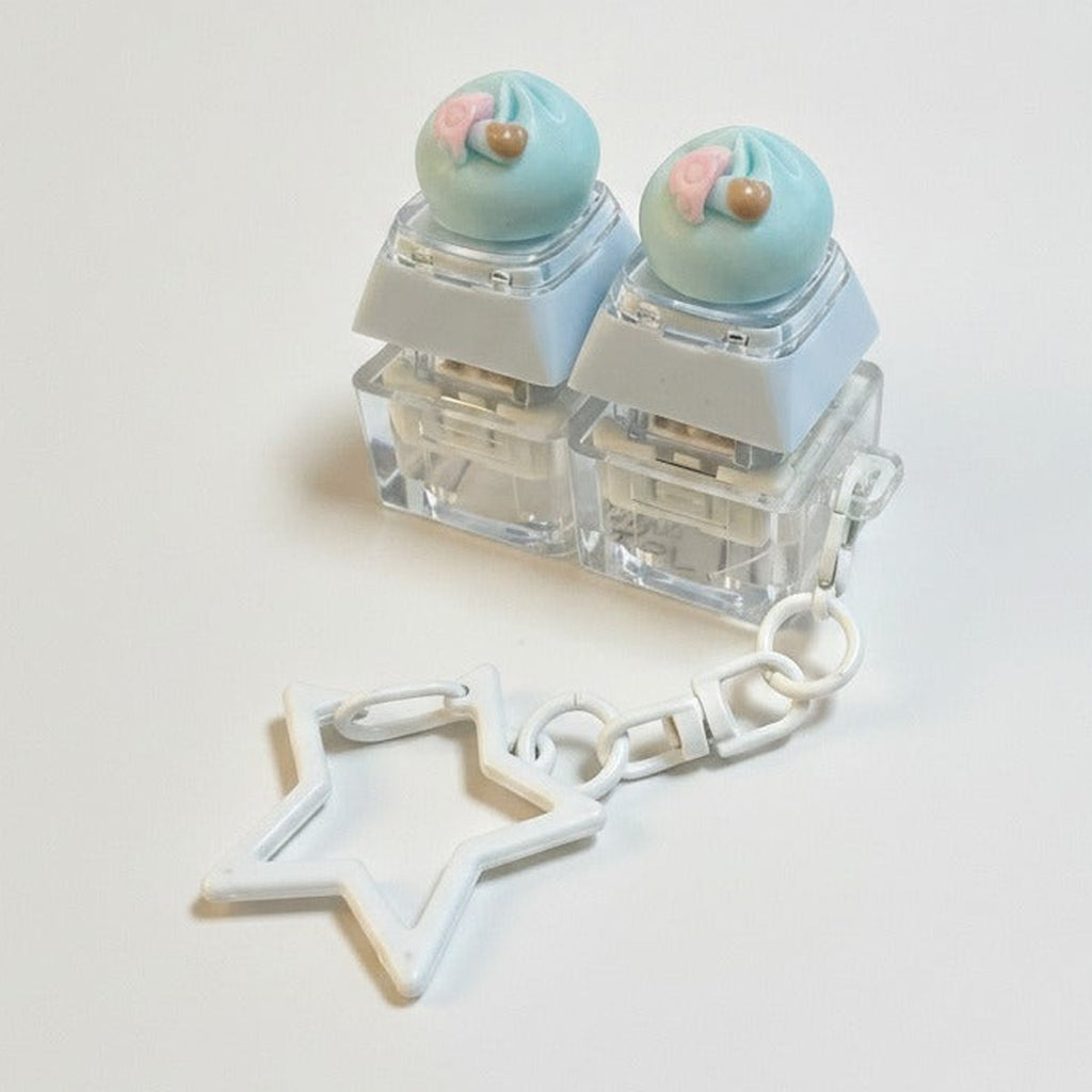 Dumpling Duo Keychain - Light Blue