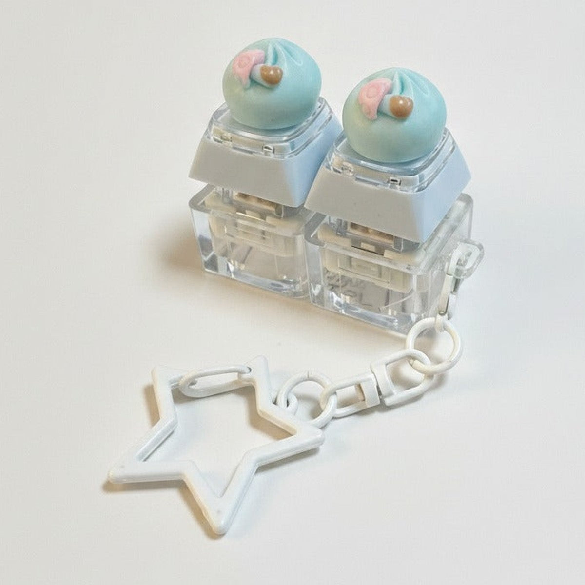 Dumpling Duo Keychain - Light Blue