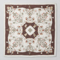 Ornate Lace Square Scarf - Brown & Cream