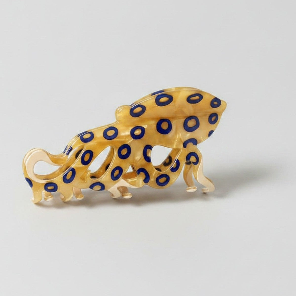 Gold Blue Spotted Animal Hair Claw Clip – hair accessories (view 1)
