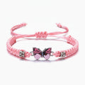 Butterfly Charm Braided Friendship Bracelet - Pink – jewelry (view 1)