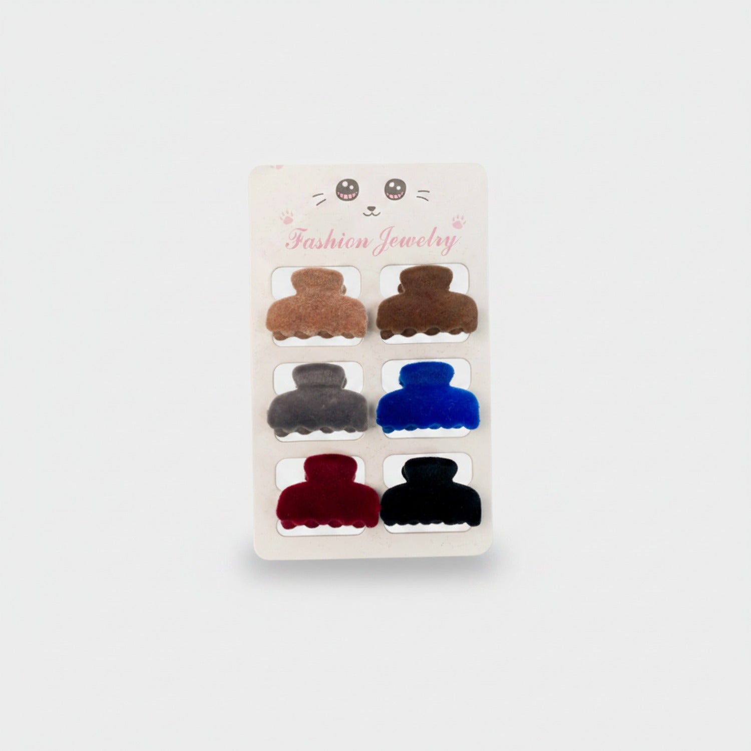 Fuzzy Bear Claw Hair Clip Set Charcoal