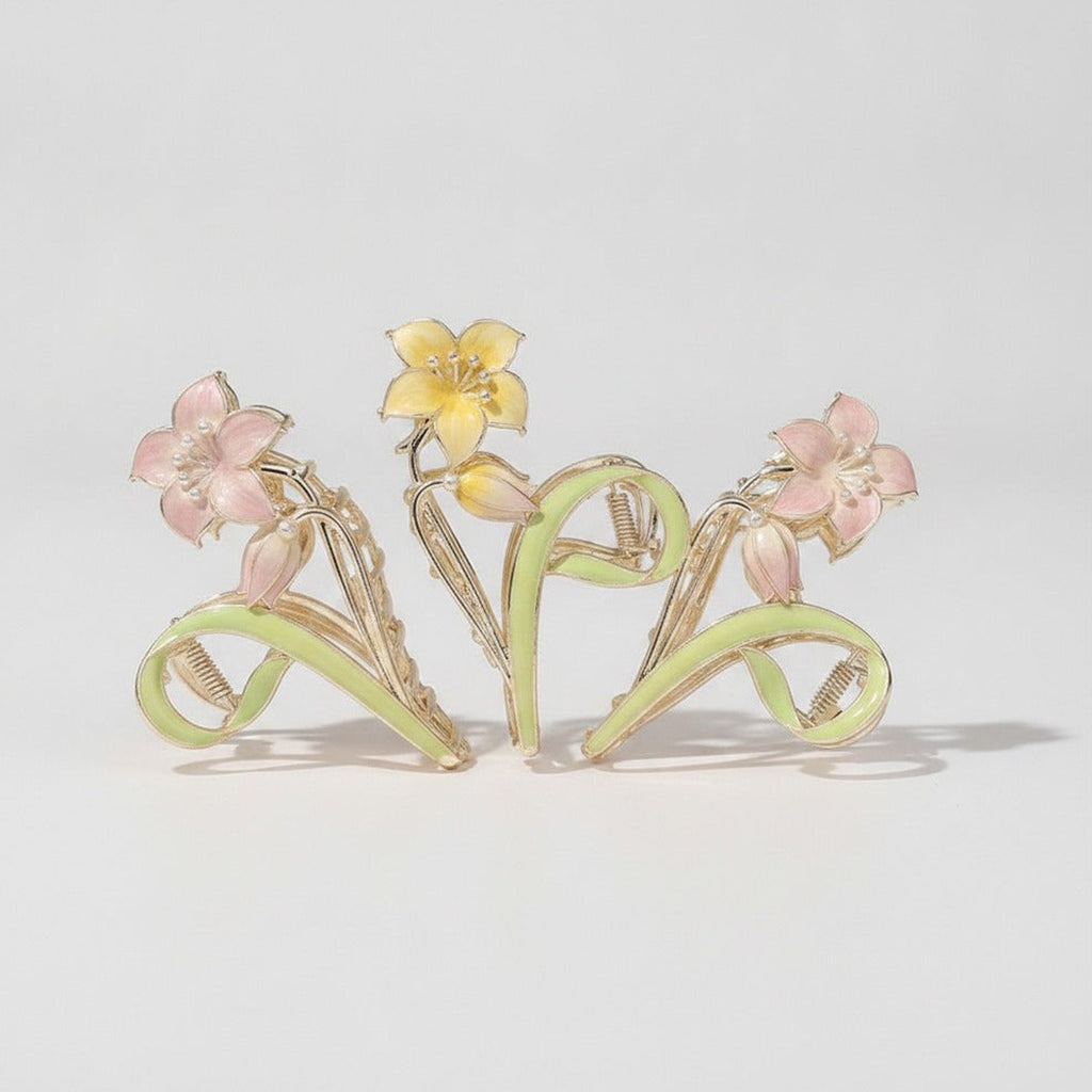 Floral Pearl Hair Claw Clip - Floral – hair accessories (view 1)