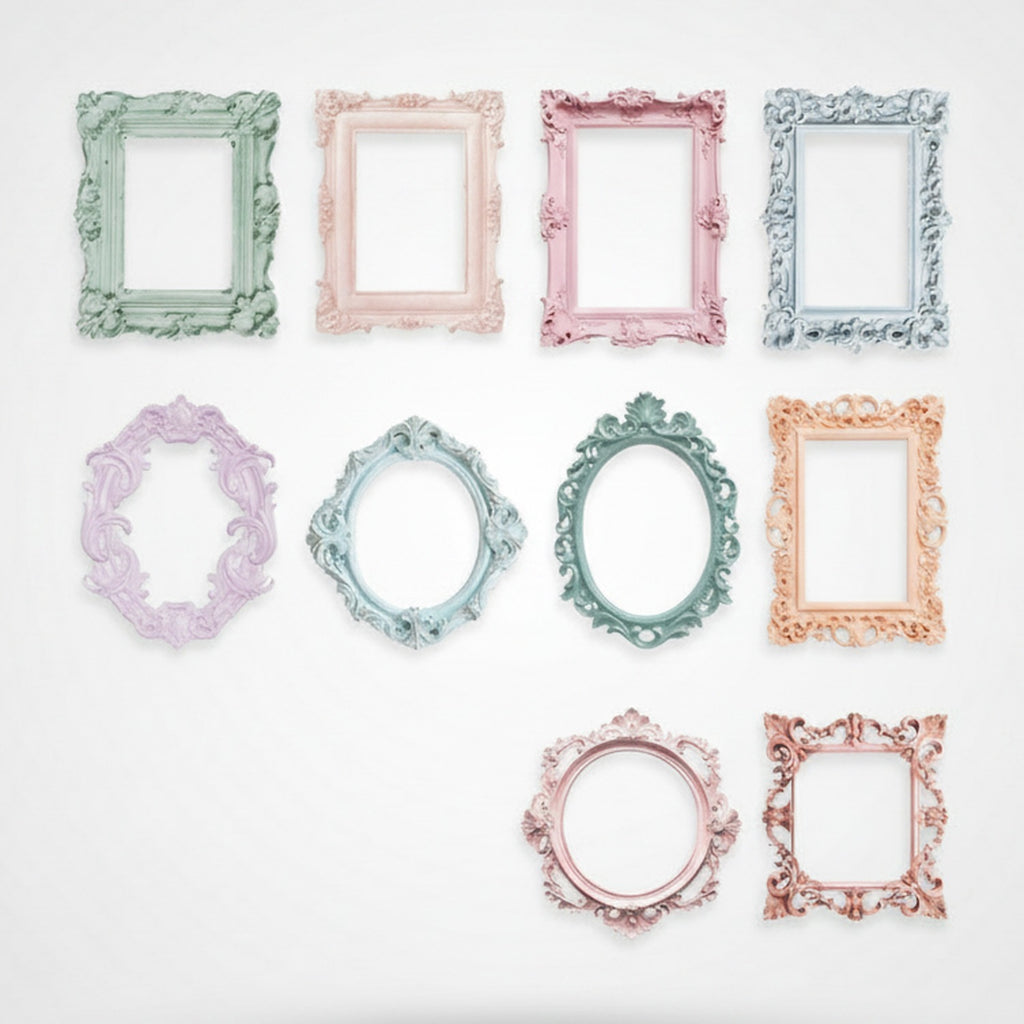 Ornate Decorative Picture Frame Set - Pastel Colors – stationery (view 1)