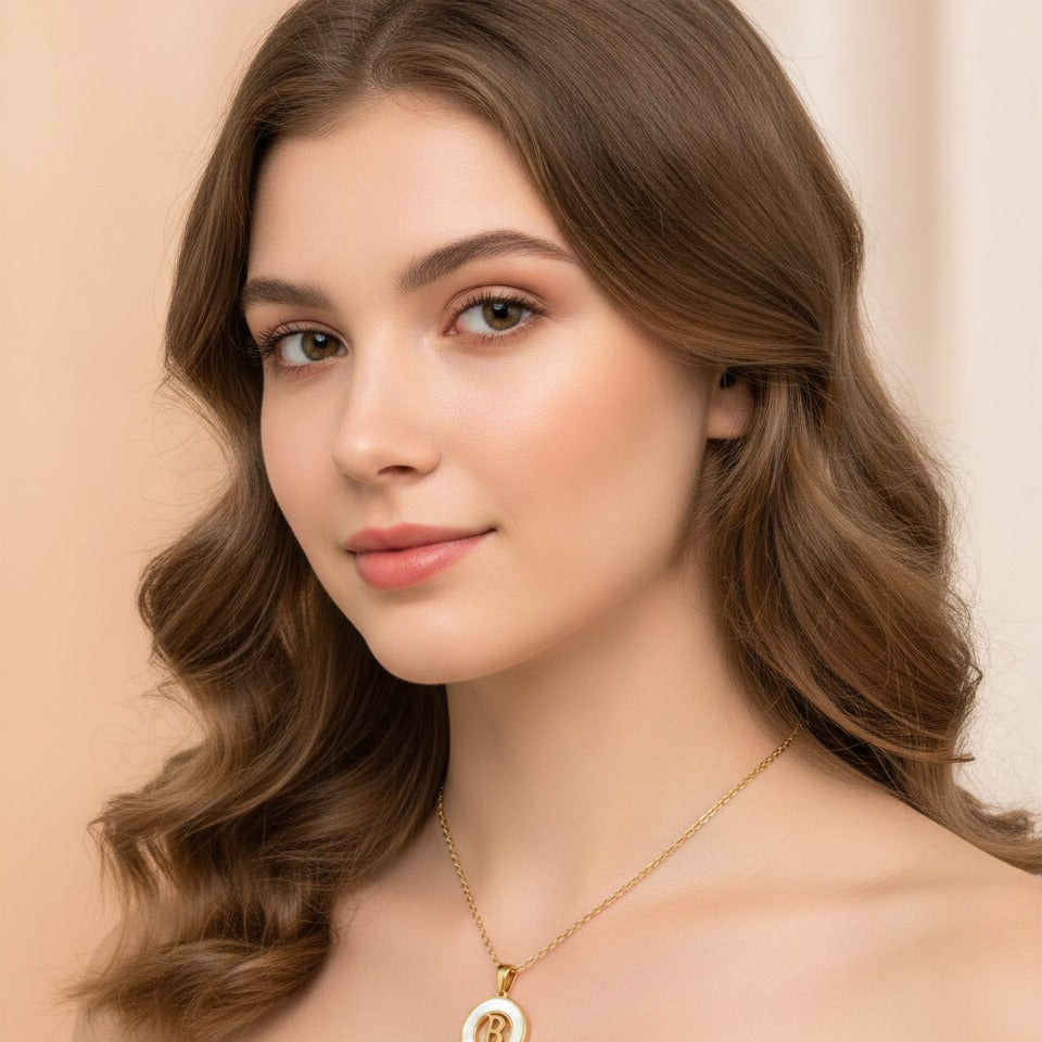 Initial Pendant Necklace - Gold B