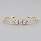 Gold Crystal Rhinestone Halo Cuff Bracelet – jewelry (view 1)