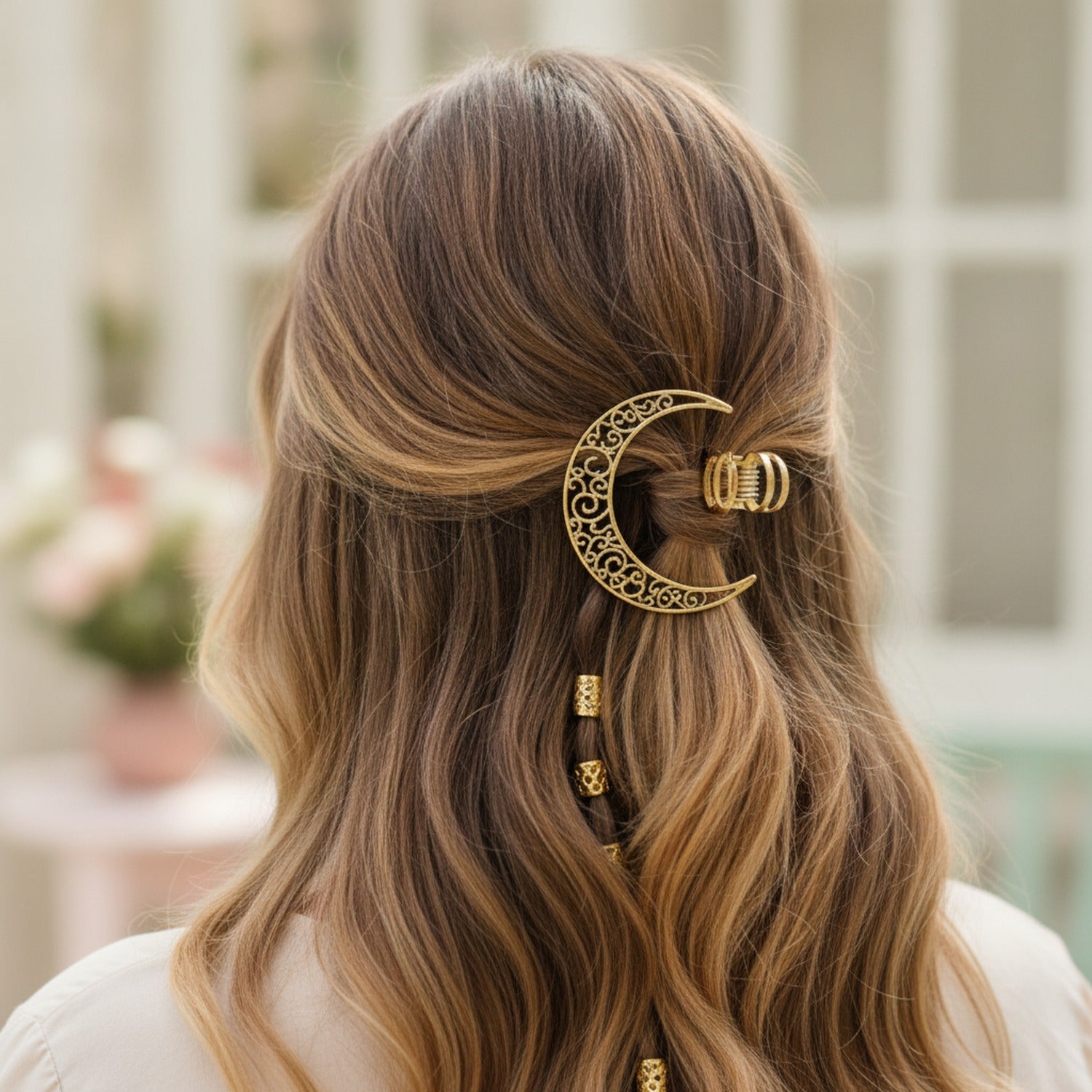 Celestial Gold Hair Clip Charm Set Gold