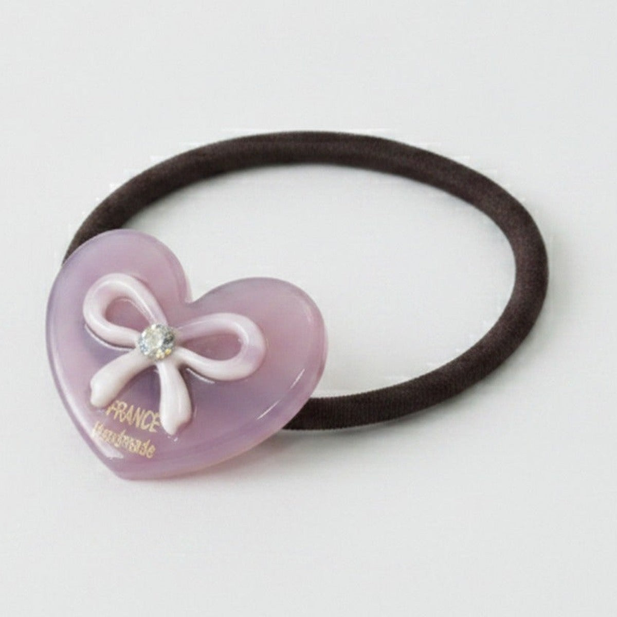 Heart Bow Rhinestone Hair Tie Scrunchie – hair accessories (view 1)