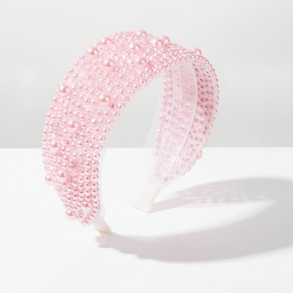 Beaded Padded Headband Knot - Pink – hair accessories (view 1)
