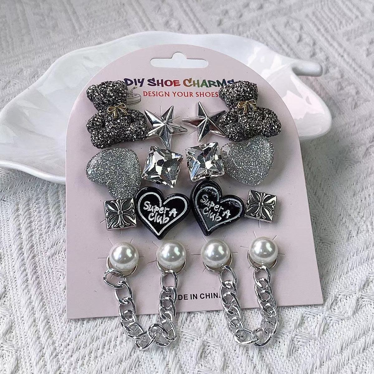 Pearl Starfish Shoe Charms DIY Rhinestone Chain Decor - Type 5