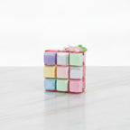 Pastel Block Keychain with Charm - Cherry Pink