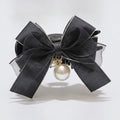Ruched Satin Hair Claw - Black
