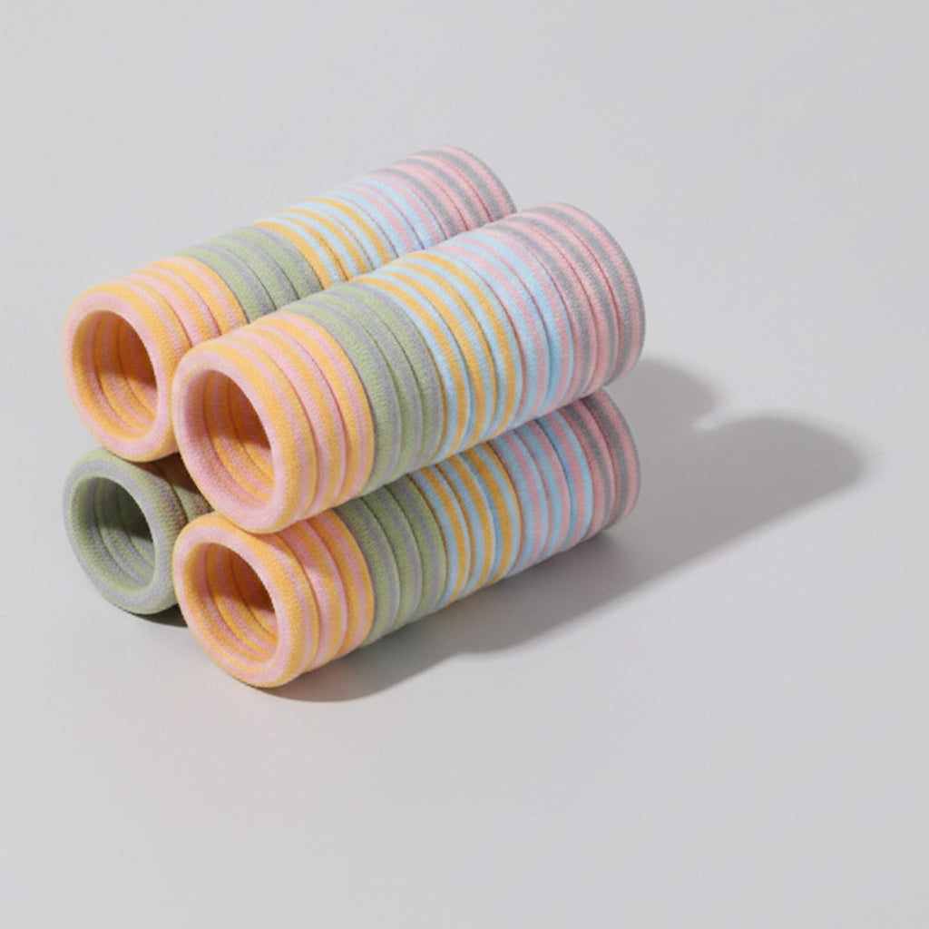 Pastel Striped Hair Ties Set Multi-Color – hair accessories (view 1)