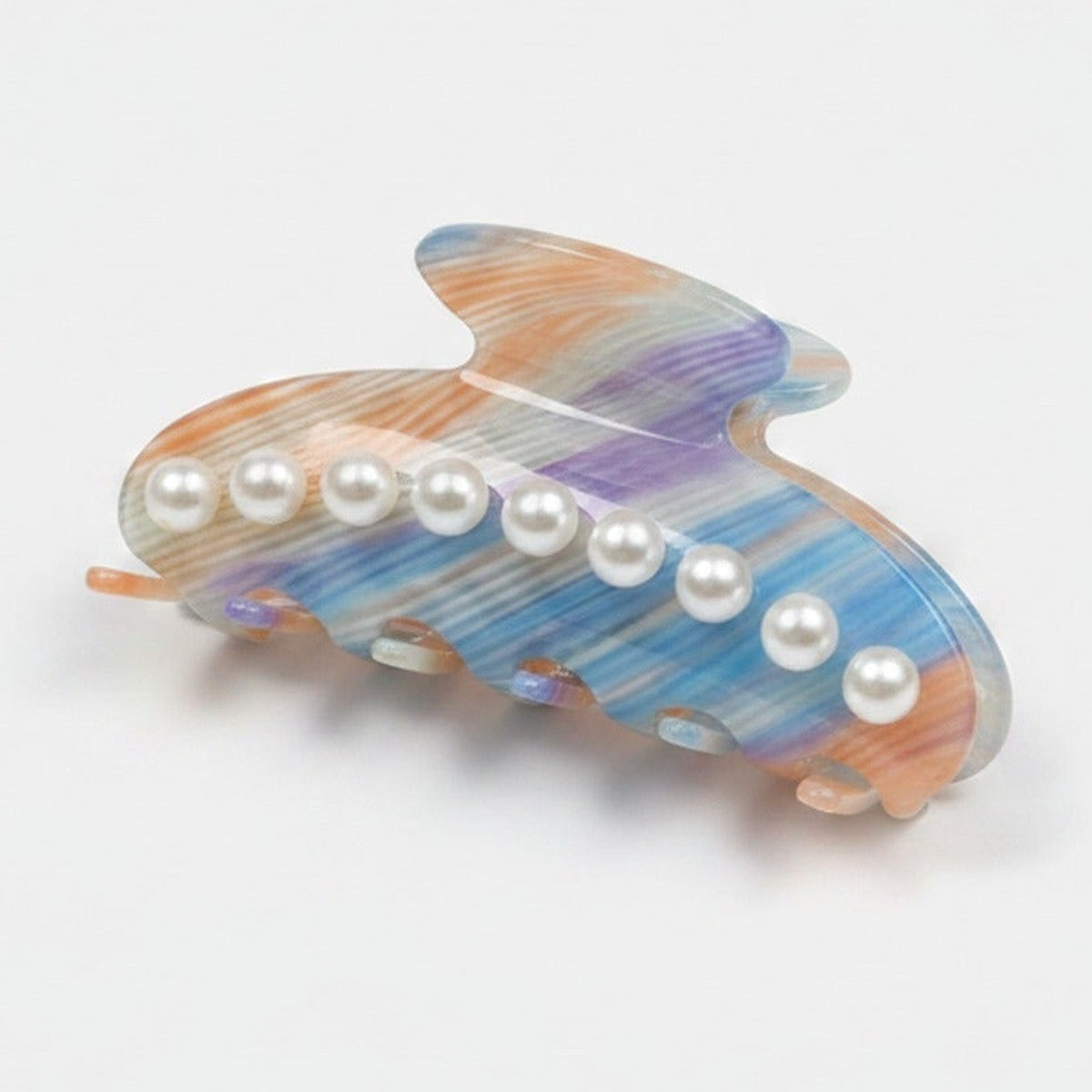 Pearl Hair Claw Clip - Pearl Rainbow Stripe – hair accessories (view 1)