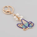 Sparkle Butterfly Charm Keychain - Blue