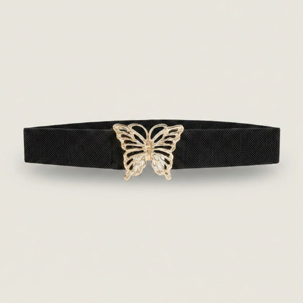 Black Butterfly Buckle Elastic Belt – scarves & belts (view 1)