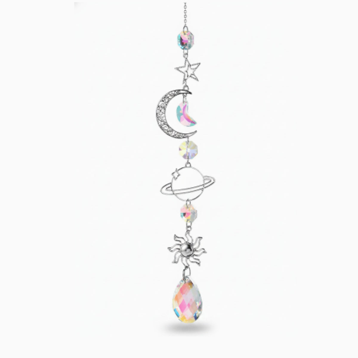 Celestial Crystal Car Charm - Silver Deluxe