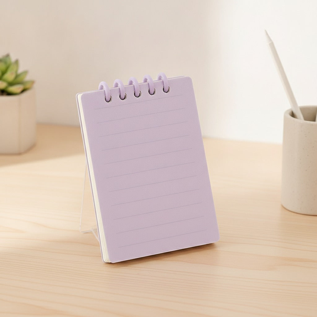 Spiral Lined Mini Notepad - Taro Purple