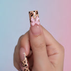 Leopard Bow Press-On Nails - Type 6