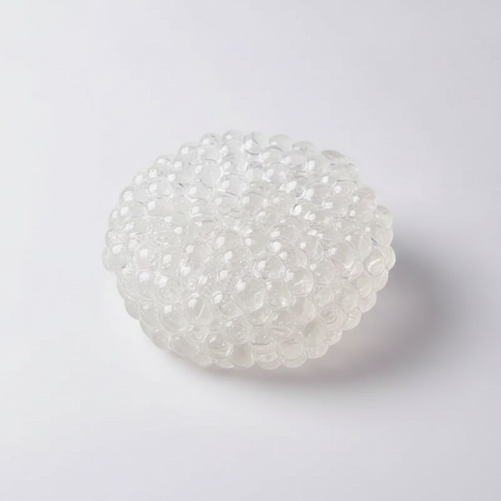 Clear bubble popping fidget ball - front