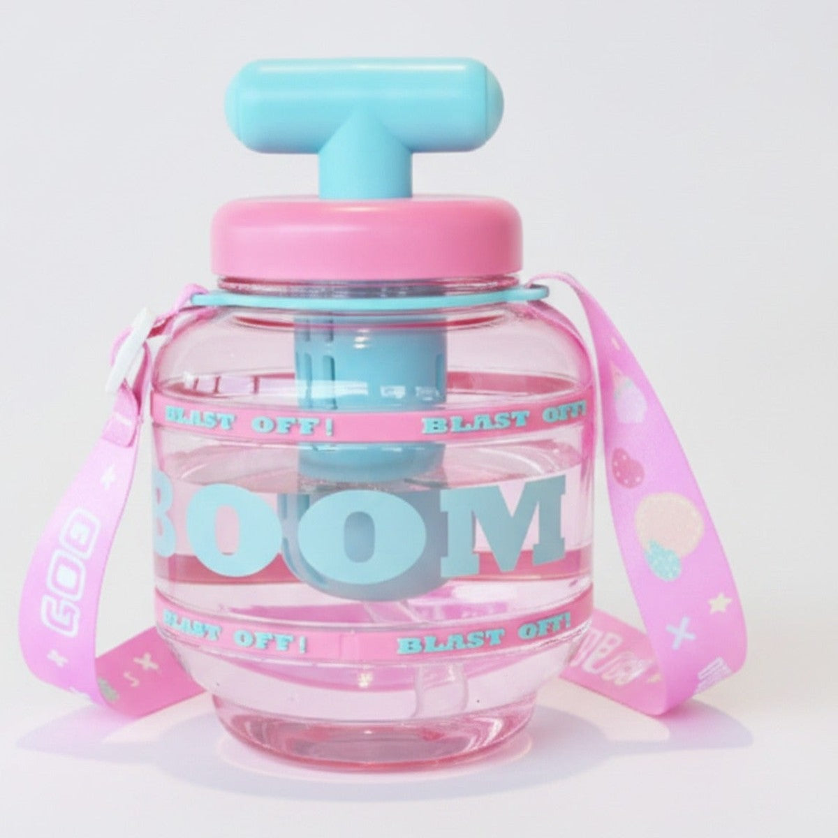 Bubble Pump Tumbler With Strap - Pink Bomb Cup – novelty & toys (view 1)