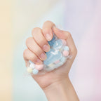 Squishy Paw Keychain - Icy Blue - squeeze in hand