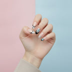 Botanical Press-On Nail Set - Teal Floral Mix