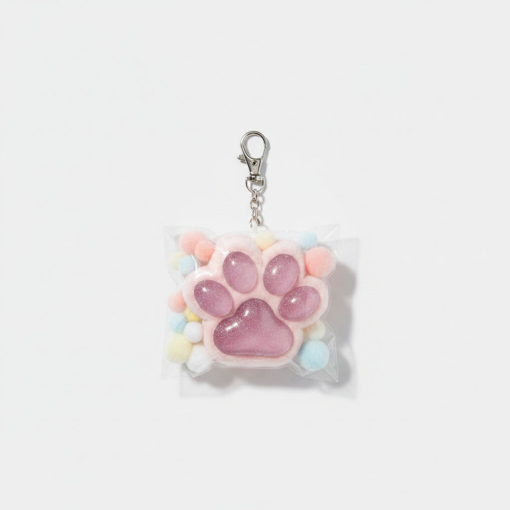Squishy Paw Keychain - Icy Pink