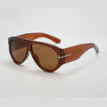 Oversized Aviator Tinted Sunglasses - Brown & Brown