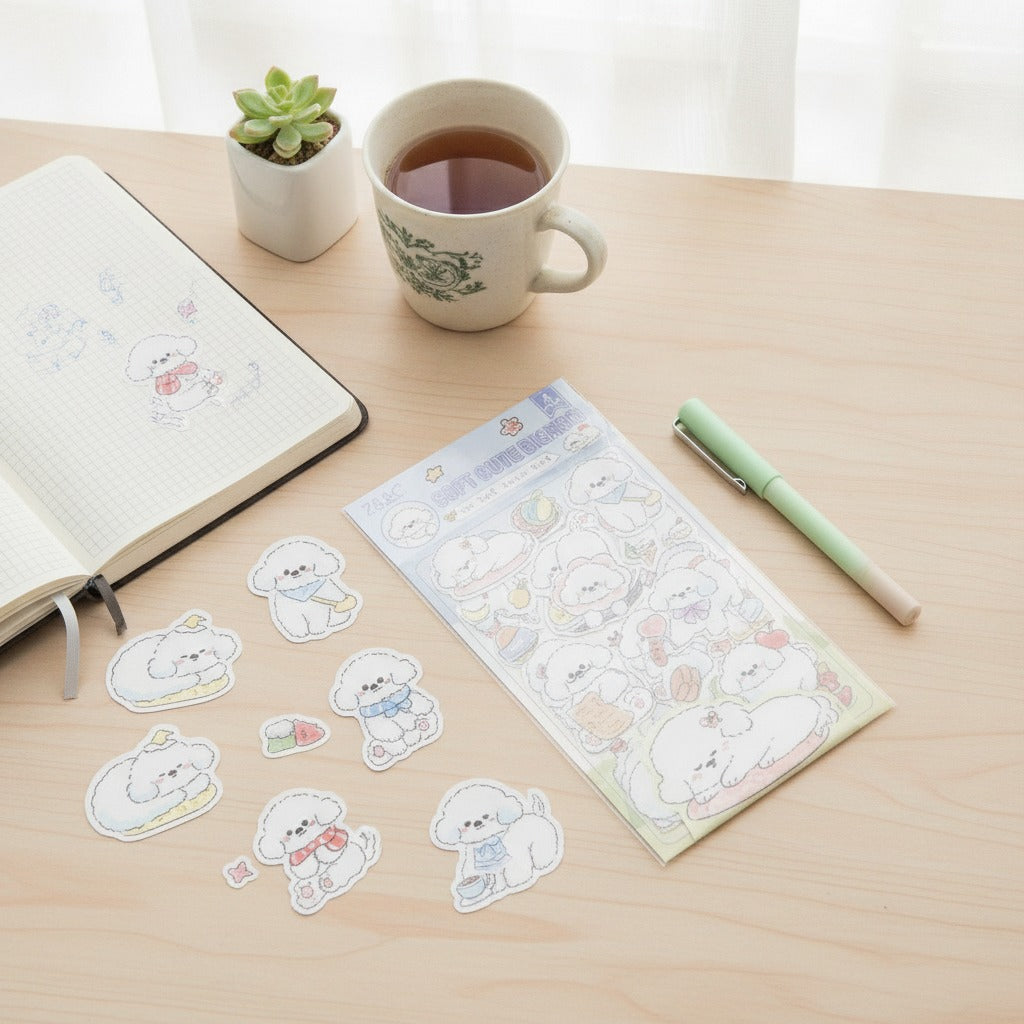 Cute Bear Sticker Sheet Set - Soft Bear