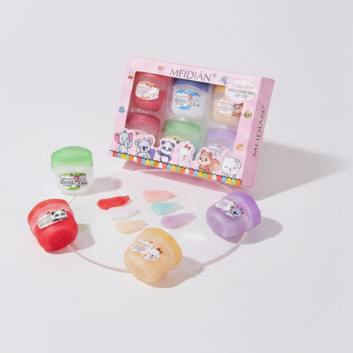 Colorful Slime Set With Animal Character Containers – Korean beauty tool (view 1)