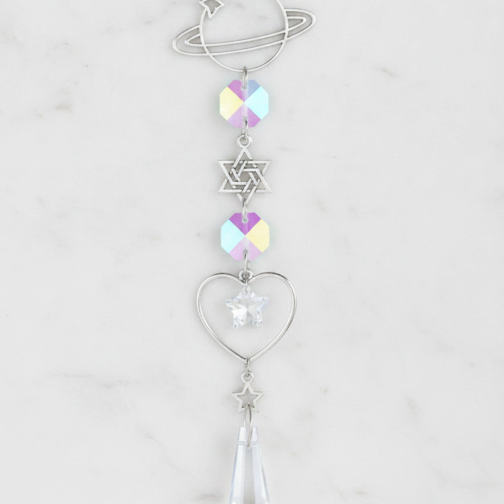 Celestial Crystal Car Charm - Silver Classic