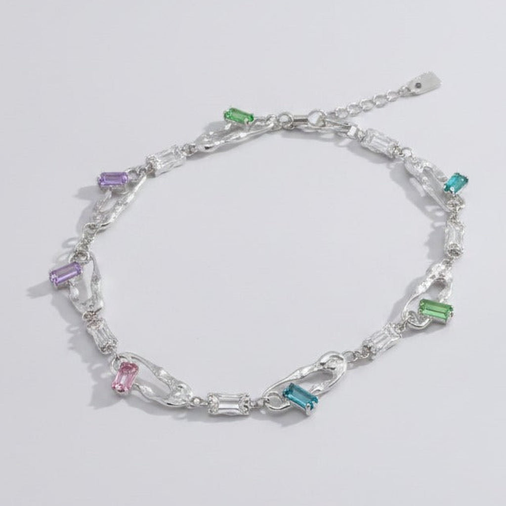 Colorful Safety Pin Chain Necklace - Multicolor