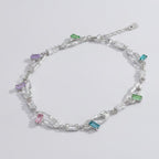 Colorful Safety Pin Chain Necklace - Multicolor