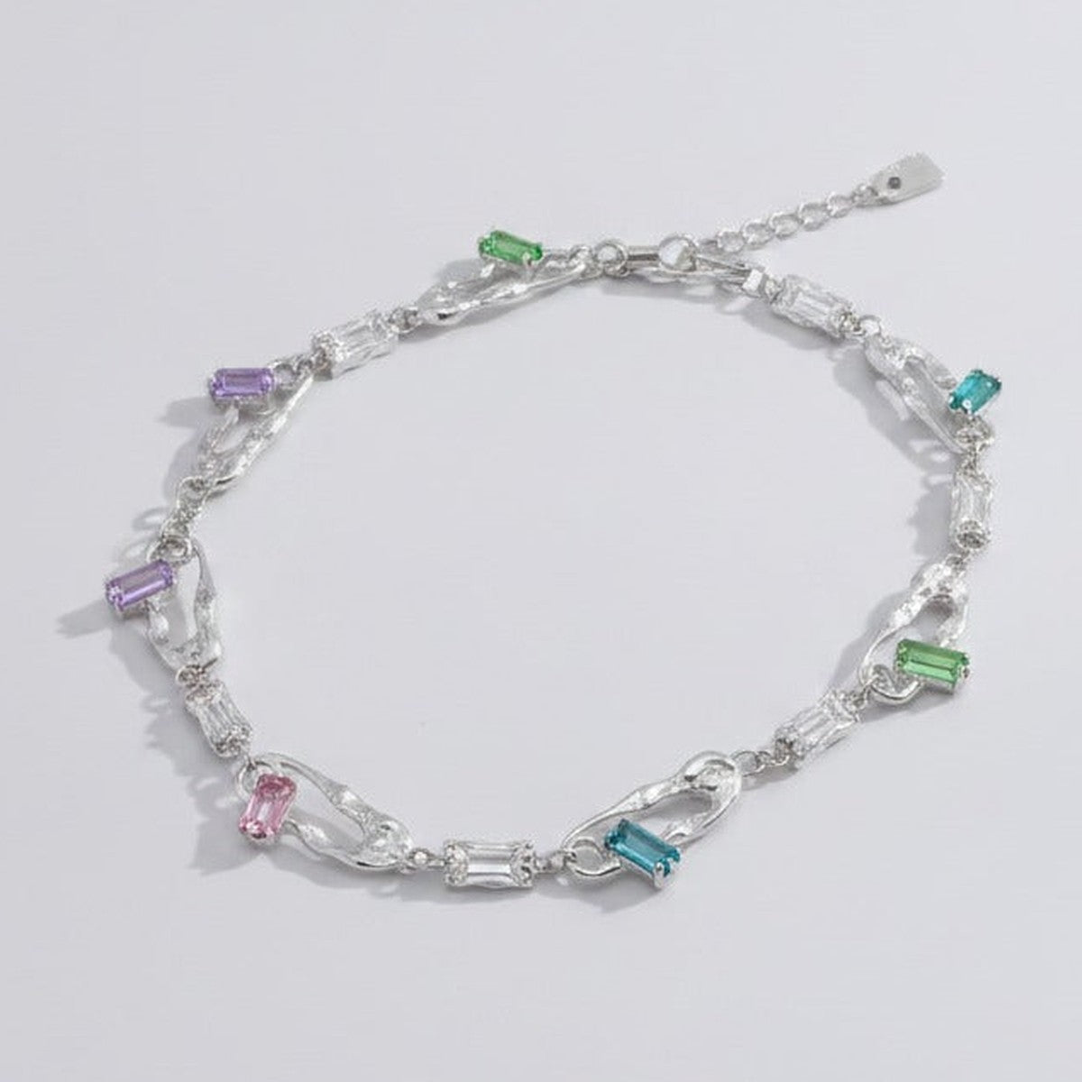 Colorful Safety Pin Chain Necklace - Multicolor