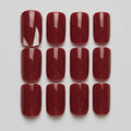Glossy Press-On Nail Set - Burgundy