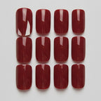 Glossy Press-On Nail Set - Burgundy