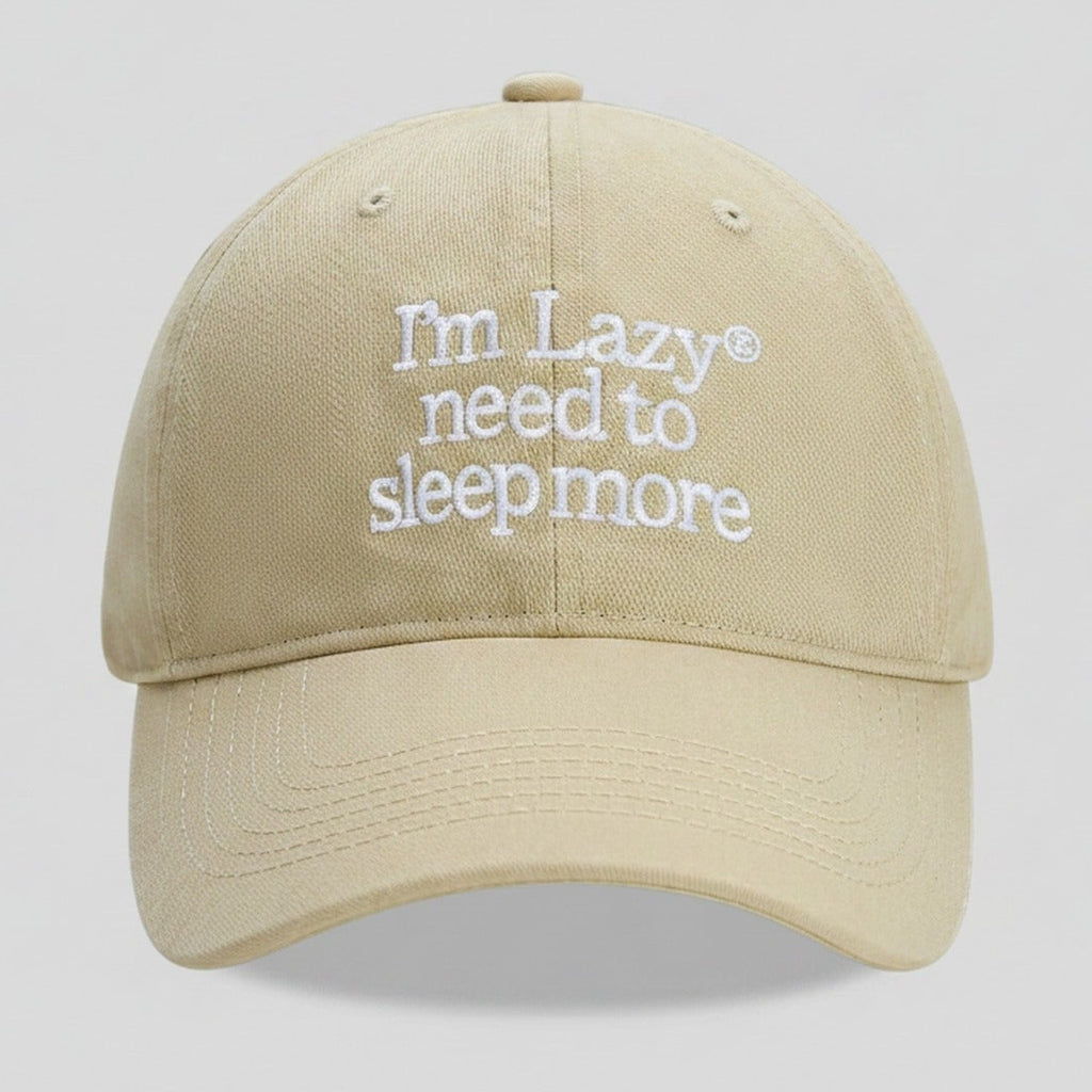 Cream Baseball Cap With Embroidered Text – apparel accessories (view 1)