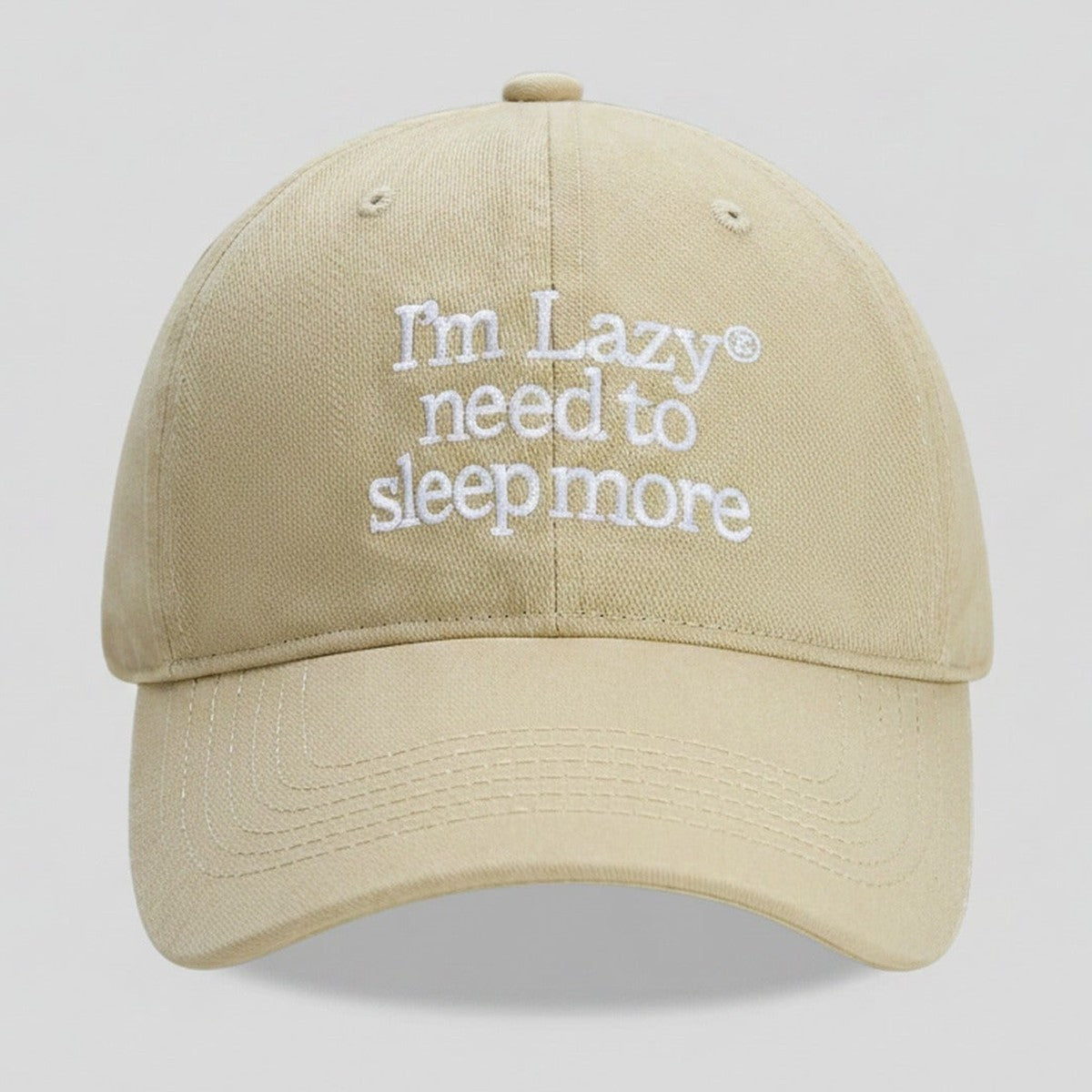 Cream Baseball Cap With Embroidered Text – apparel accessories (view 1)