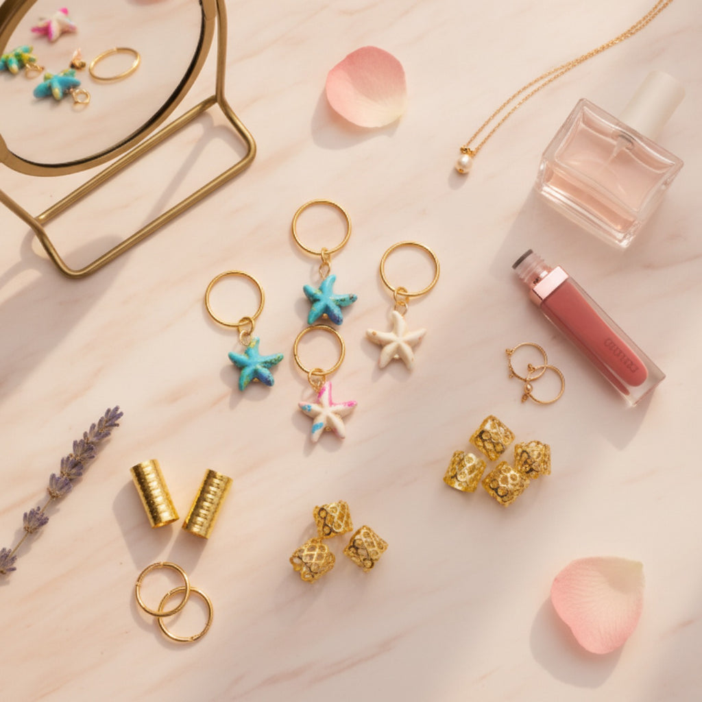 Mini Starfish Charm Keyring Set 35-Piece Assorted Set