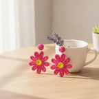 Pom Pom Petal Drop Earrings - Type 5
