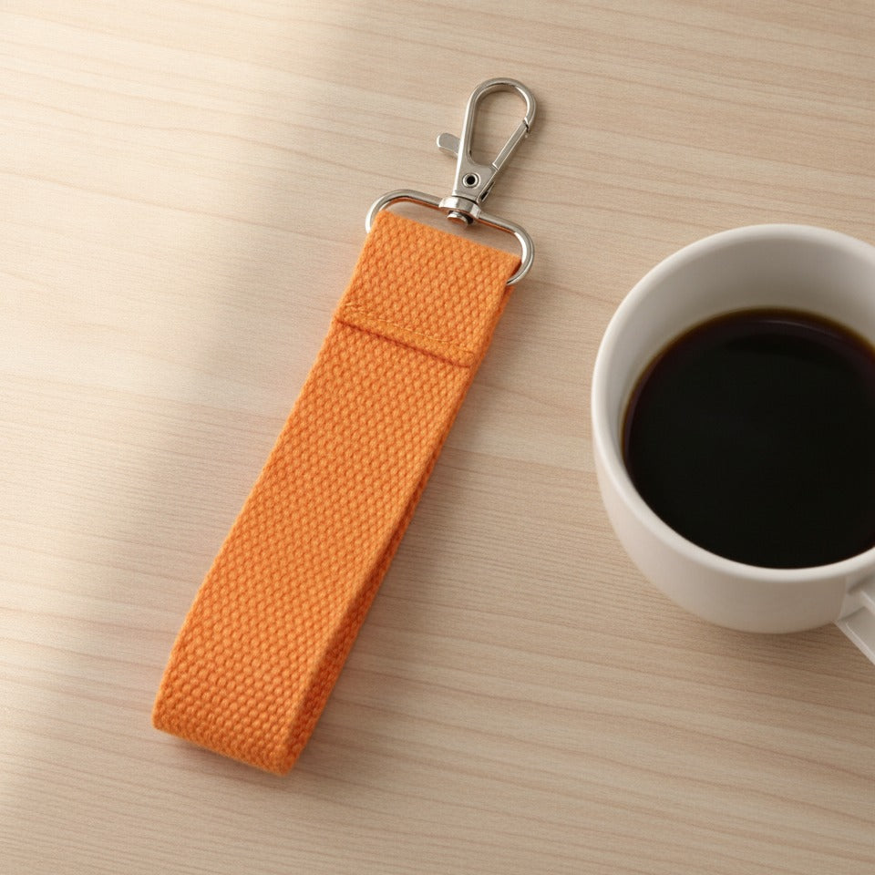 Textured Keychain Pouch Kit - Silver Hook Orange