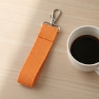 Textured Keychain Pouch Kit - Silver Hook Orange