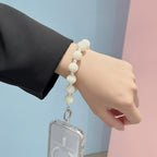 Bumpy Pearl Beaded Keychain - Cream Pearl