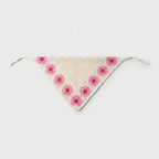 Daisy Crochet Triangle Bandana - Cream & Pink