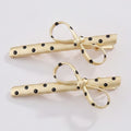 Gold Polka Dot Hair Clips With Bow – hair accessories (view 1)